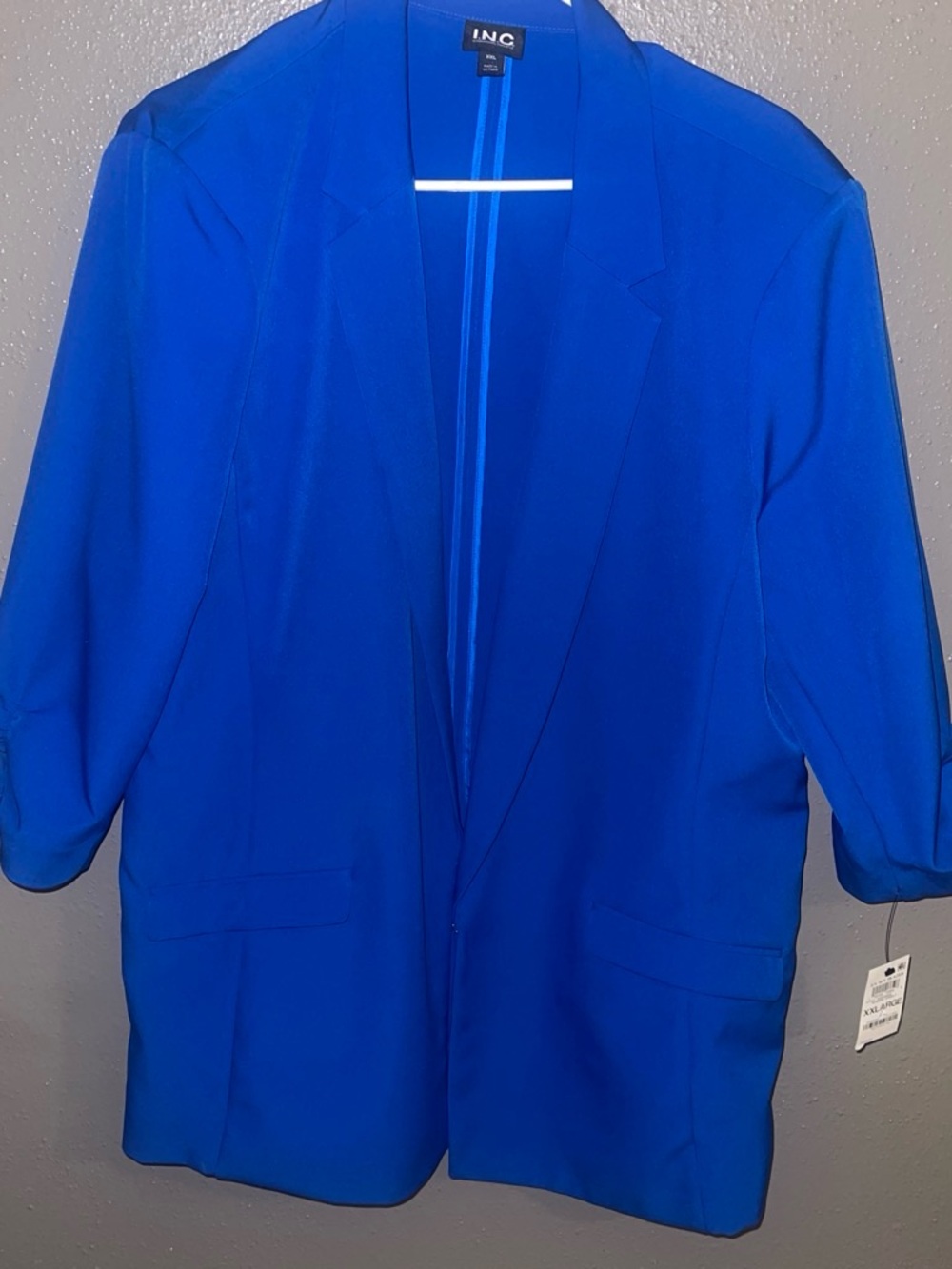 INC International Concepts Bold Cobalt Open-Front Blazer
